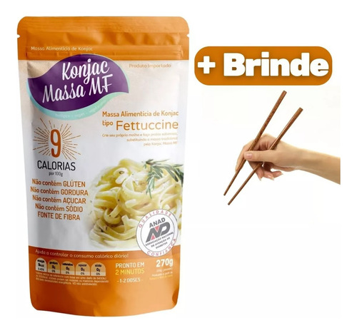 Fetuccine Konjac Massa Shirataki 270g 9 Calorias Por Porção