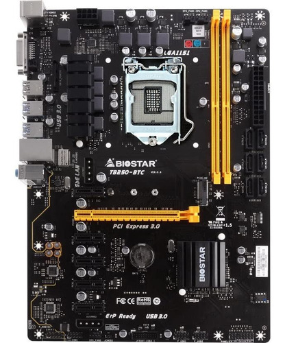 Placa Base Biostar 198118 Tb250-btc Core I7 / I5 / I3 Lga115