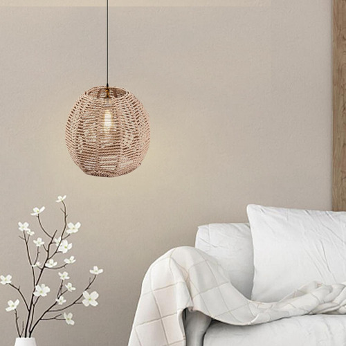 3x Lámpara Colgante Boho Pantalla Colgante Ratán Para