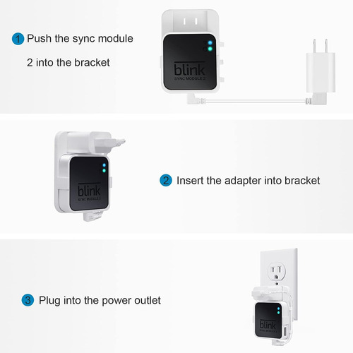 Soporte De Pared Con Enchufe Para Blink Sync Module 2 Con...