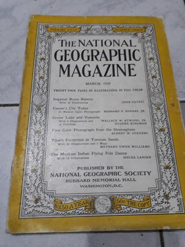 Revista National Geographic Marzo 1937 Ingles