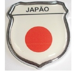 Emblema Japão Escudo Resinado E Cromado