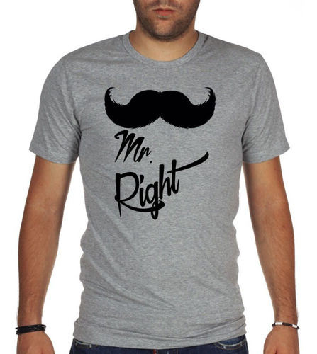 Remera De Hombre Mr Right M1 Mostacho