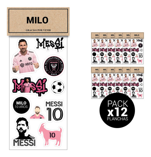 Souvenirs Cumple Stickers Futbol Personalizado X 12 Planchas