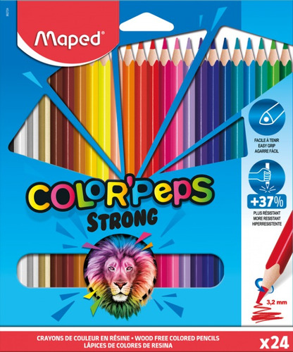 Lapices De Colores Color Peps Maped Strong X24 Largos 3.2mm