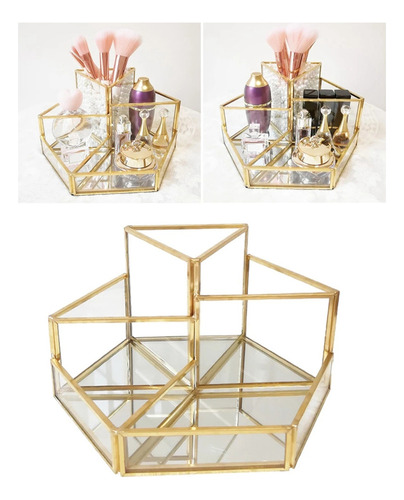 Organizador De Maquiagem De Vidro, Caixa De Joias, Vitrine M