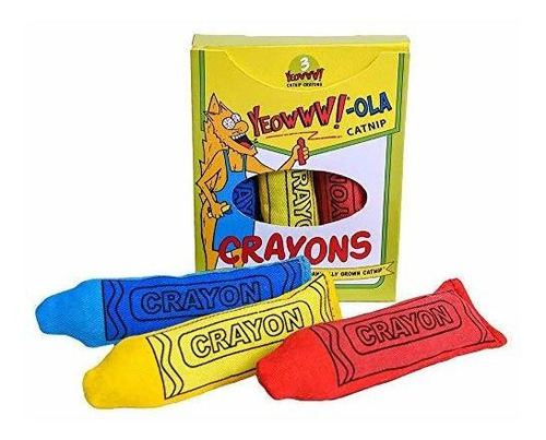Ducky World Yeowww-ola Crayons Cat Toy 3pc Set Catnip Organ
