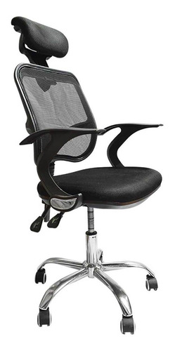 Imagen 4 de 6 de Silla De Oficina Gerencial En Malla Negra Ergonómica
