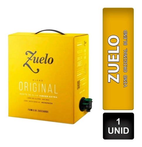 Imagen 1 de 2 de Aceite Oliva Zuelo Clasico 5lts Bag In Box Zuccardi Arealed 