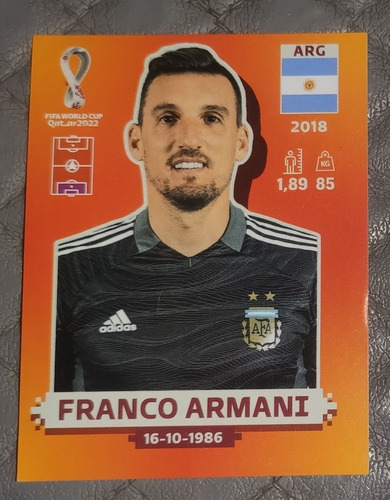 Figurita Selección Argentina N°3 Armani Mundial Qatar 2022