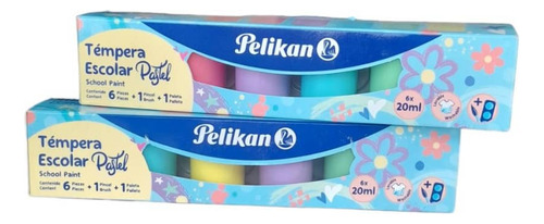 Tempera Escolar Colores Pasteles Marca  Pelikan 2 Pack X 5$
