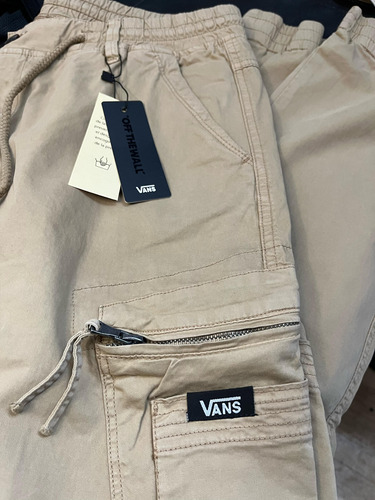 Pantalon Cargo De Gabardina Con Puño