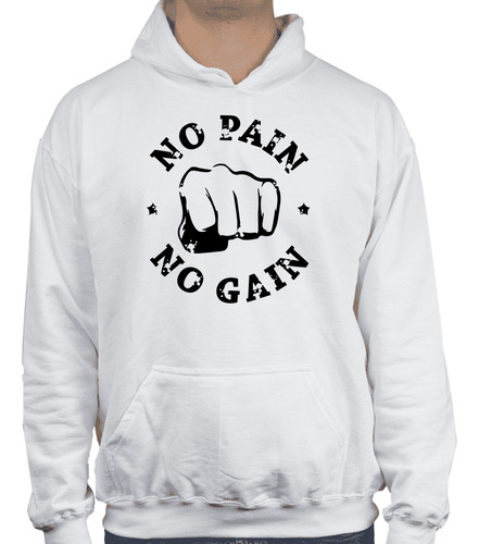 Sudadera Gorro Playera No Pain No Gain - Gym - Motivación