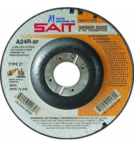 United Abrasives Sait 22007 Tipo 27 Cuttinggrinding Wheel A2