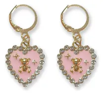 Comprar Aros De Corazón Y Osito Heart Holo Gummy Bear Simil Zirconia