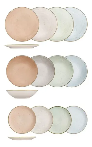 Aparelho De Jantar 12 Peças Oxford Unni Aquarela