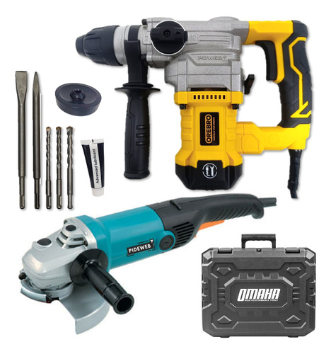 Combo Rotomartillo 1500w + Amoladora Grande 180mm 2000w