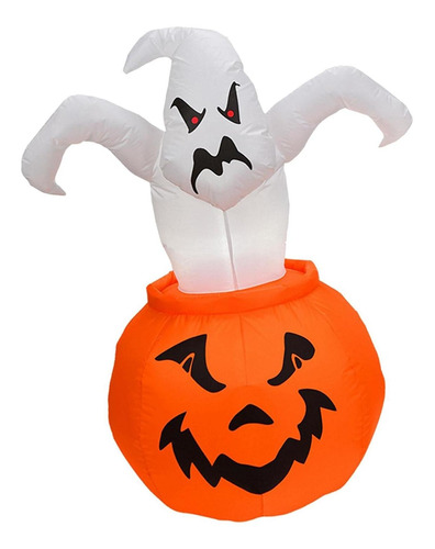 Calabaza Inflable De Halloween Con Luces Led Terror Scary