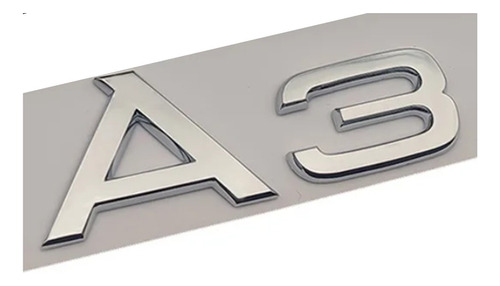 Emblema Audi Baul Maletero A3 S3 Plateado Cromado Brillante