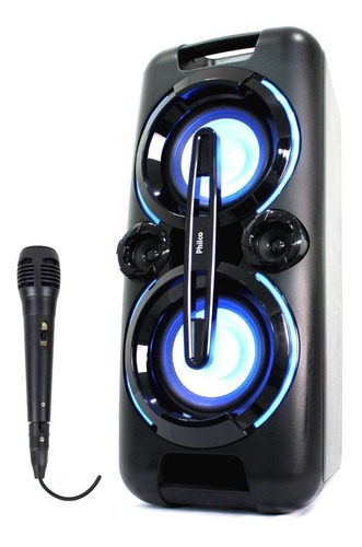 Caixa De Som Amplificada Subwoofer Mp3 Philco Microfone