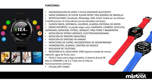 Reloj Mistral Smart Watch Smt L9 02. Nuevo. Modelo 2020 | Envío gratis