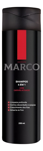 Shampoo Masculino 4 Em 1 Carvão Ativado Contra Óleo E Caspa