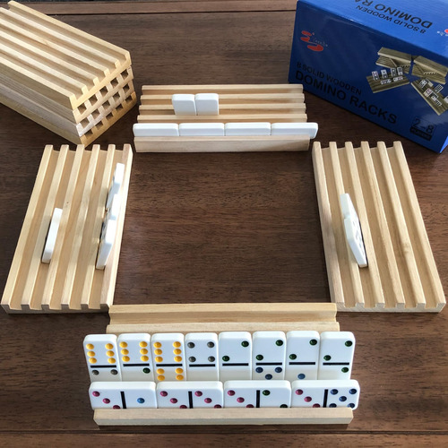 Juego De 8 Bandejas De Soporte De Madera Para Rummy Chickenf
