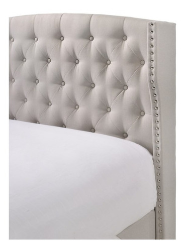 Imagen 2 de 6 de Cama Queen Size Moderna Beige Capitonada ¡ Envió Gratis !