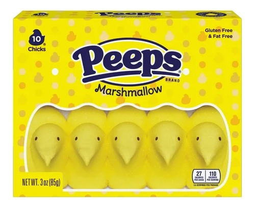 2 Peeps Marshmallow Amarillo 10 Piezas Importado.