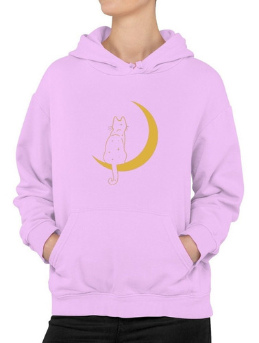 Poleron Gatito En La Luna Chic Gato  Cat Moon Moda Mujer