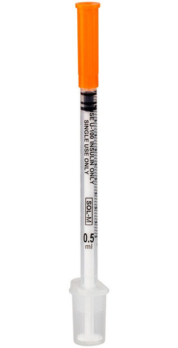 Imagem 2 de 6 de Seringa De Insulina 0,5ml C Agulha Fixa 0,25mmx6mm Blister