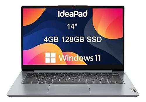 Laptop Lenovo Ideapad 1i 14  Hd 4gb 128gb Usb-c Win 11 -gris