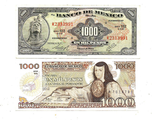 2 Billetes De 1000 Pesos Inmaculados