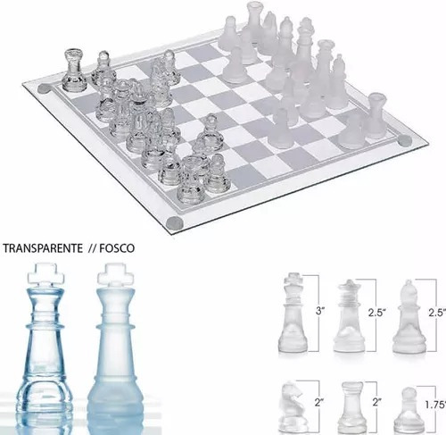 Tablero de ajedrez de 35 cm, decoración profesional de cristal de lujo