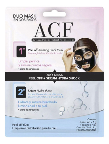 Acf Dúo Mask Peel Off Black Mask + Serum Hydra Shock Hidrata