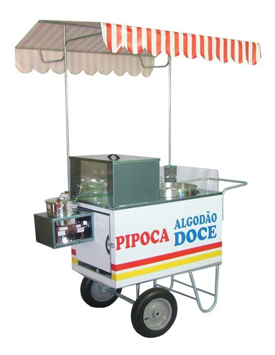 Carrinho Algodão Doce E Pipoca +maquina +fogão Elétrico