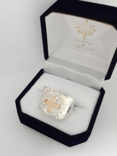 Anillo Profesión Enfermera Texturado En Plata Y Oro