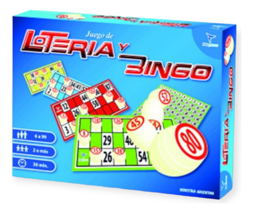 Lotería Bingo Con Fichas De Madera Toto Games