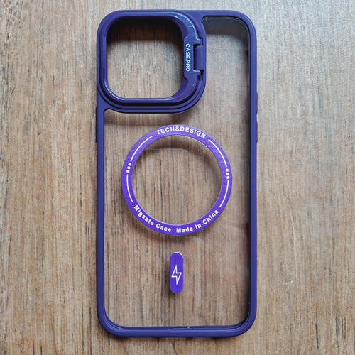 Funda Para Iphone 14 Plus/pro Max Estilo Magsafe Lens Stand Violeta