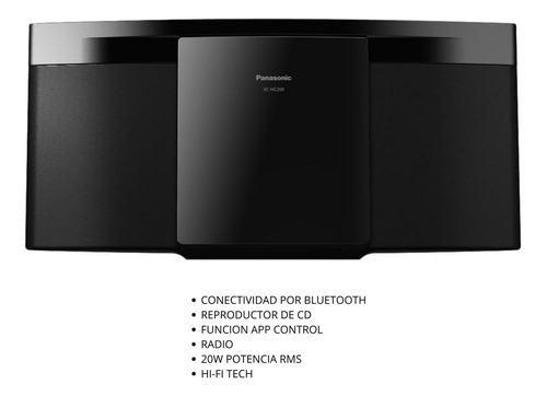 Minicomponente Panasonic Sc-hc200 - Conectividad Via Bluetooth - Sonido De Excelente Calidad - Cd Y Radio - 20w Potencia De Rms