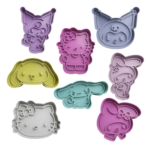 Set 8 Cortadores De Galletas Gatita Conejita Kawaii Kitty