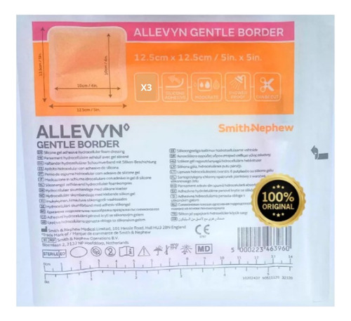 Remate Pack Tres (03) Allevyn Gentle Border 12.5x12.5