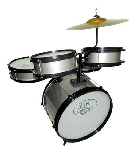 Bateria musical de brinquedo Rock Baby AM prata