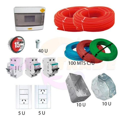 Kit Instalación Eléctrica Domiciliaria Cable Jeluz Full!!!