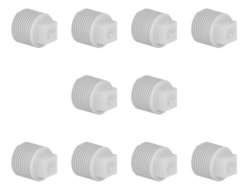 Plug C/ Rosca 1/2'' - Tigre (10 Peças) Cor Branco