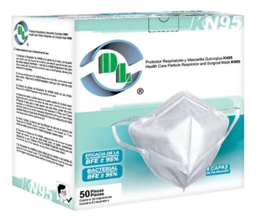 Cubrebocas Protector Y Mascarilla Quirúrgica Kn95 Dl C/50 Blanco Blanco