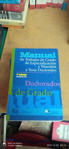 Manual De Trabajo De Grado De Especialización. Fedupel