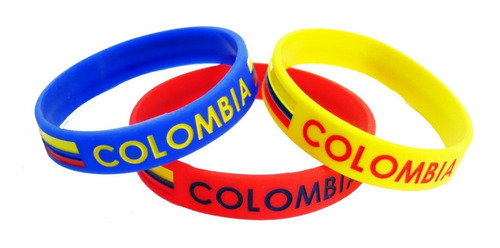 Imagen 1 de 5 de Manillas Tricolor De Colombia En Silicona - Selección Colomb