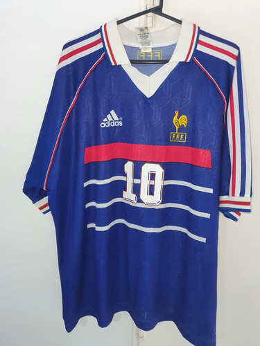 Camiseta Seleccion Francia Azul 1998 #10 Zidane Talle Xl