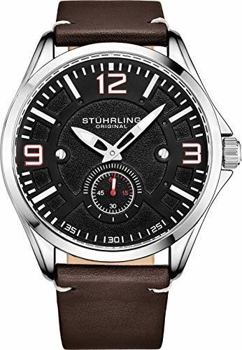 Stuhrling Original Hombres Reloj De Cuero -reloj De Aviación